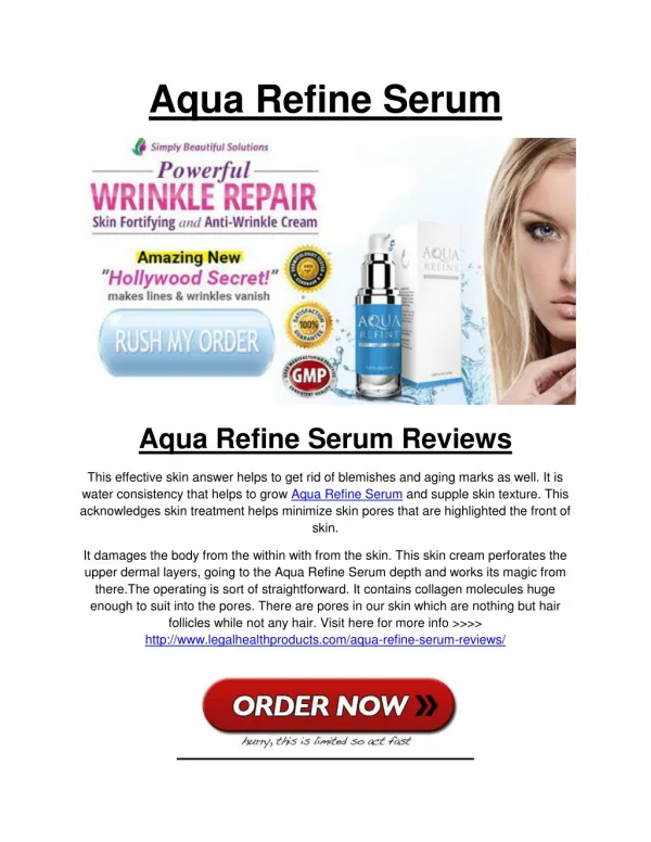 Aqua Refine Serum Reviews