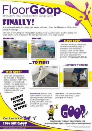 Floor Protection during Construction at Goop Guys - slide 1