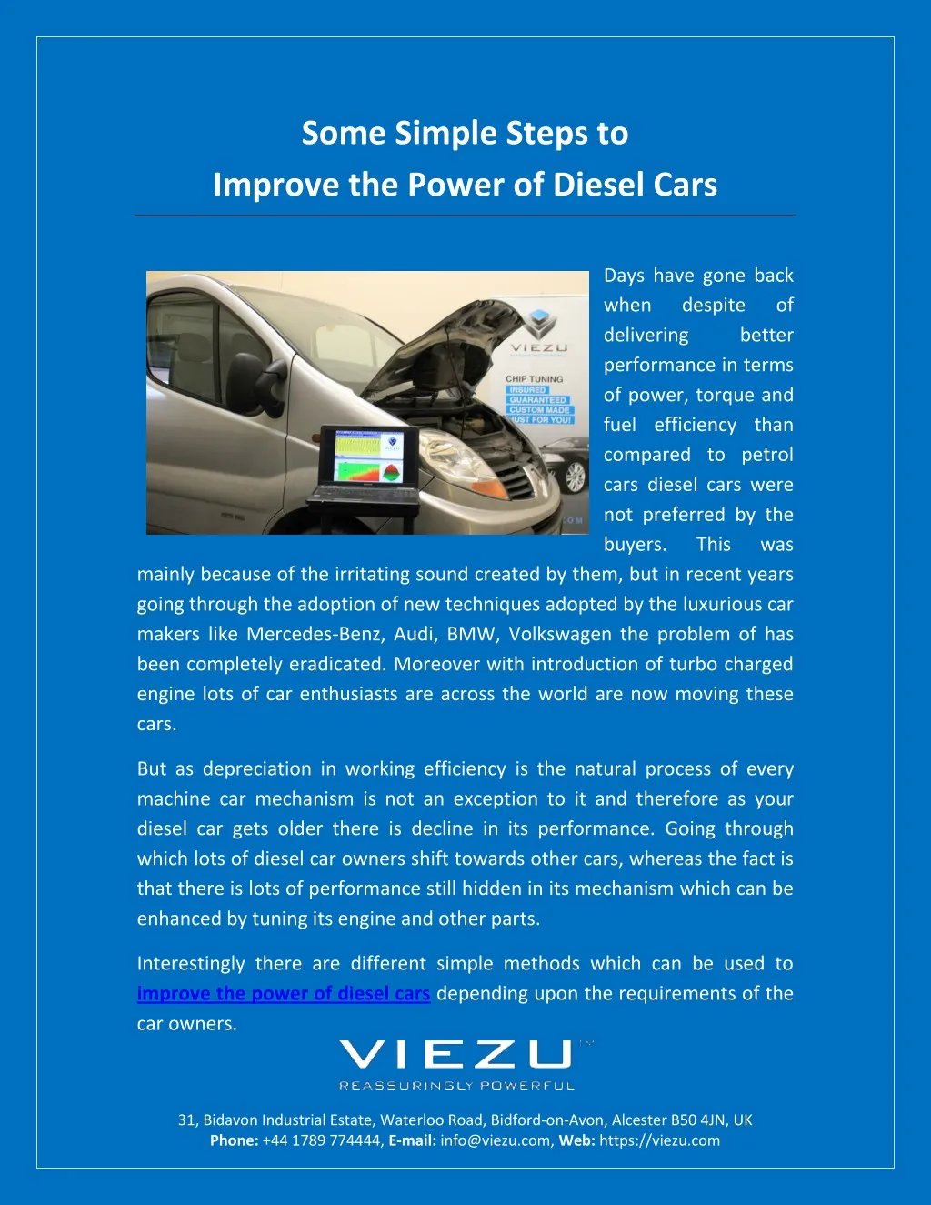 some simple steps to improve the power of diesel