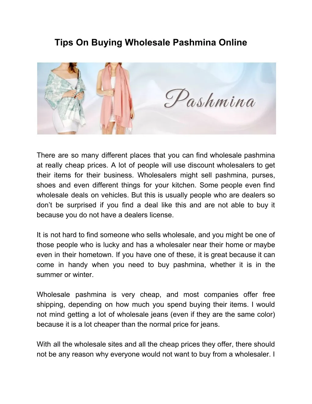 tips on buying wholesale pashmina online