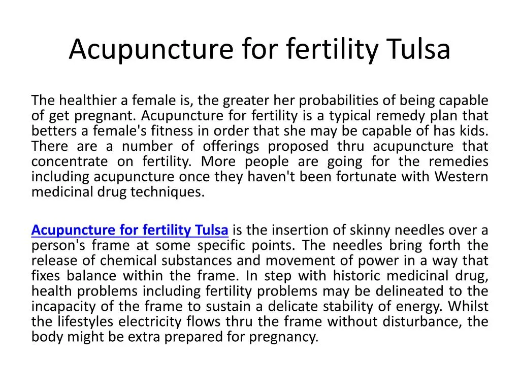 acupuncture for fertility tulsa