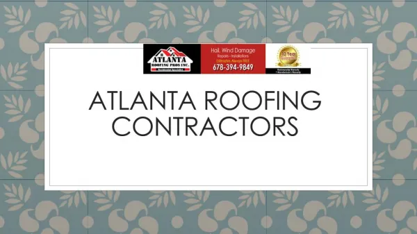 Atlanta Roofing Contractors | Roof Repairs | Atlanta Roof Company