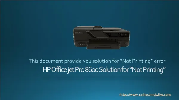 HP Officejet Pro 8600 Not Printing Issue