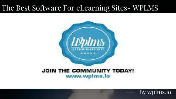 The Best Software For eLearning Sites- WPLMS