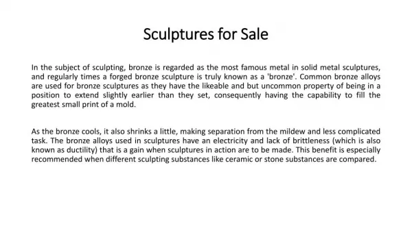 Sculptures for Sale