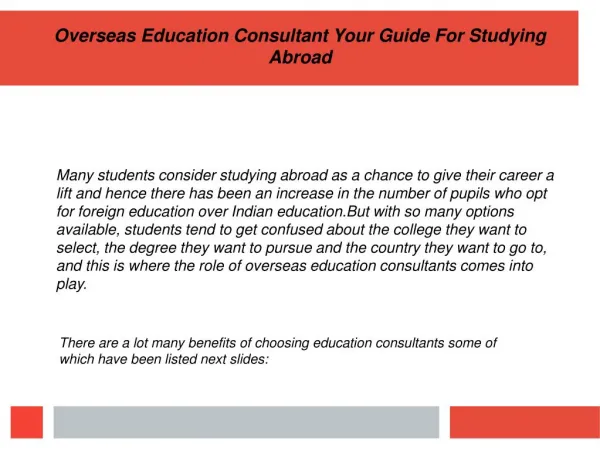 Overseas Education Consultant Your Guide For Studying Abroad