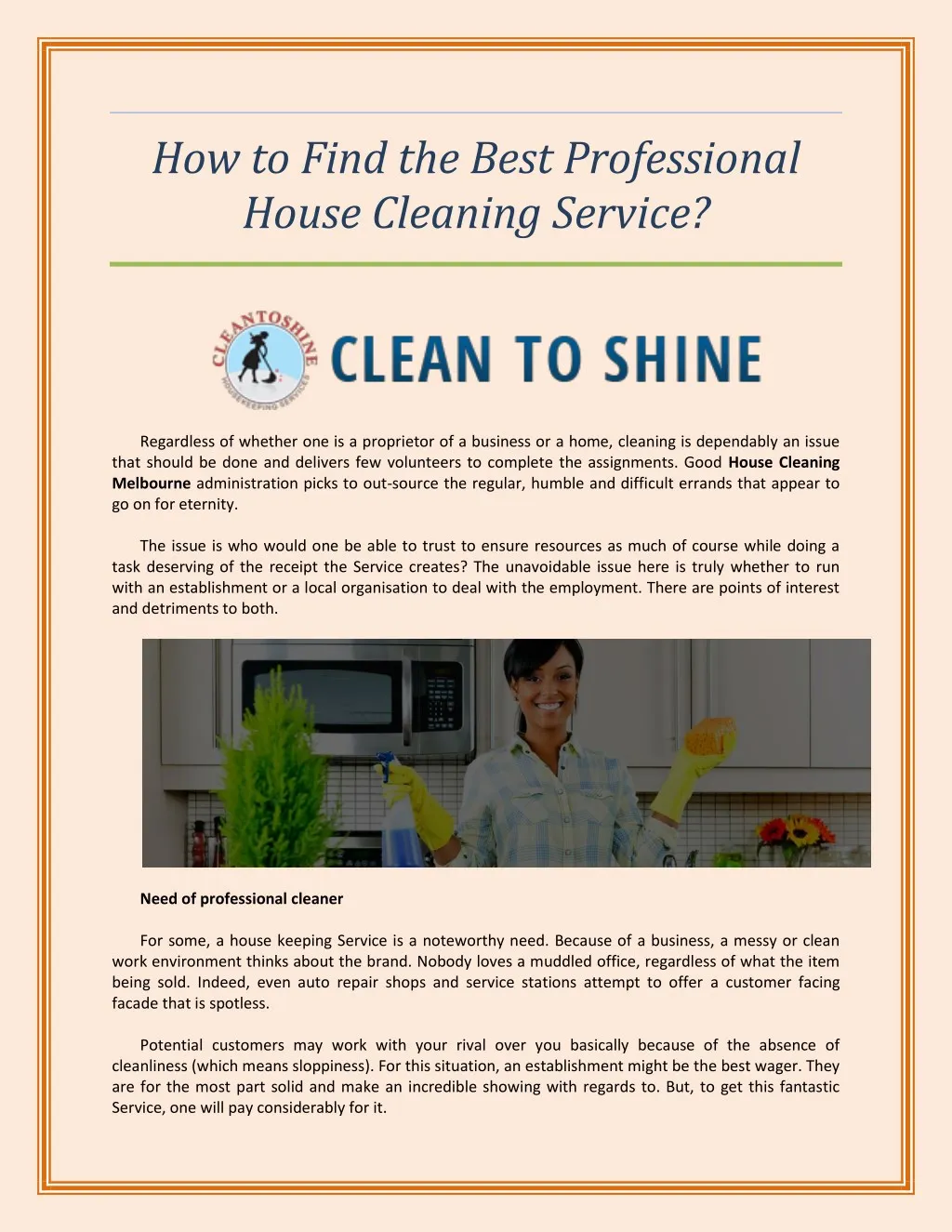 how to find the best professional house cleaning