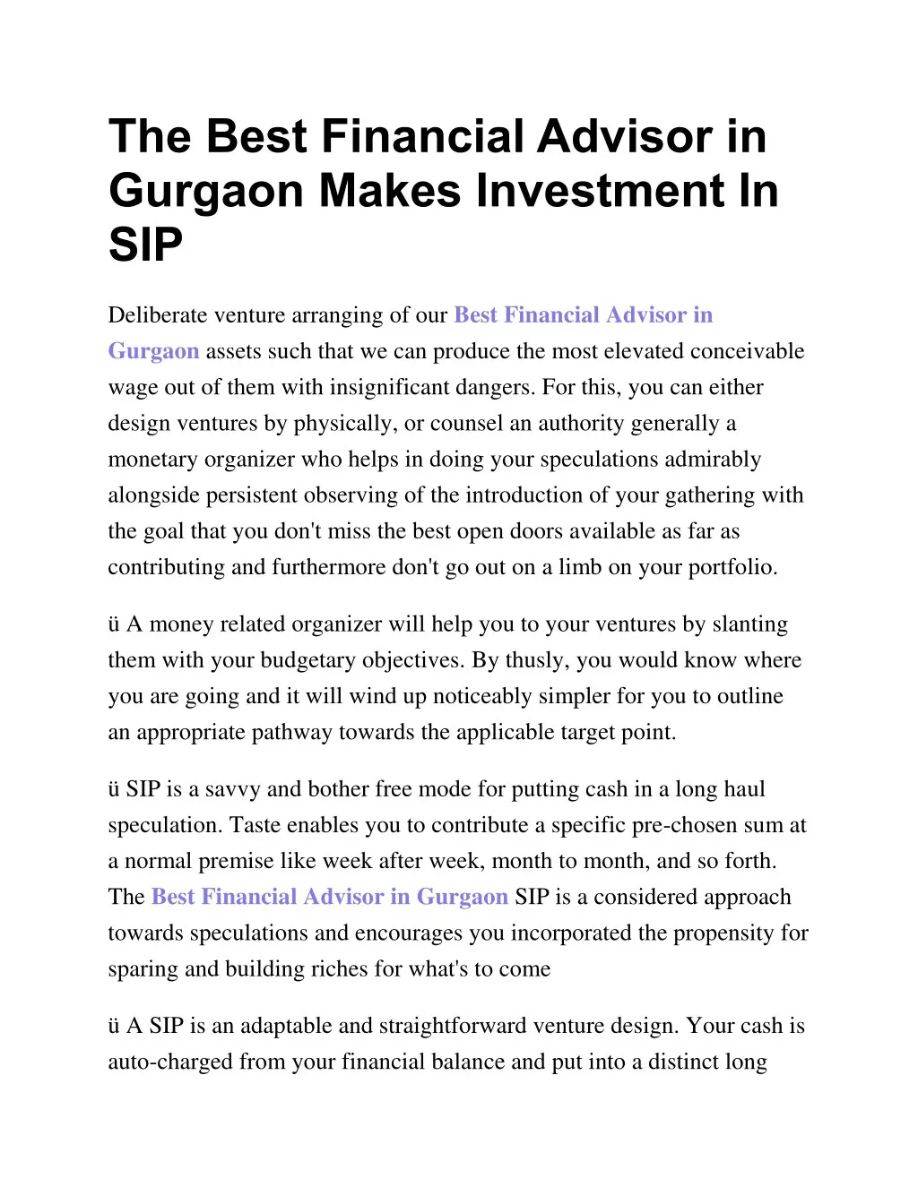 the best financial advisor in gurgaon makes