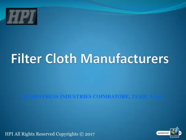 Filter Cloth Manufacturers