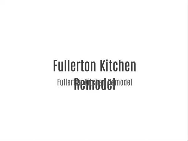 Fullerton Kitchen Remodel