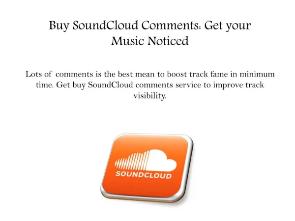 Buy SoundCloud Comments: Get your Music Noticed