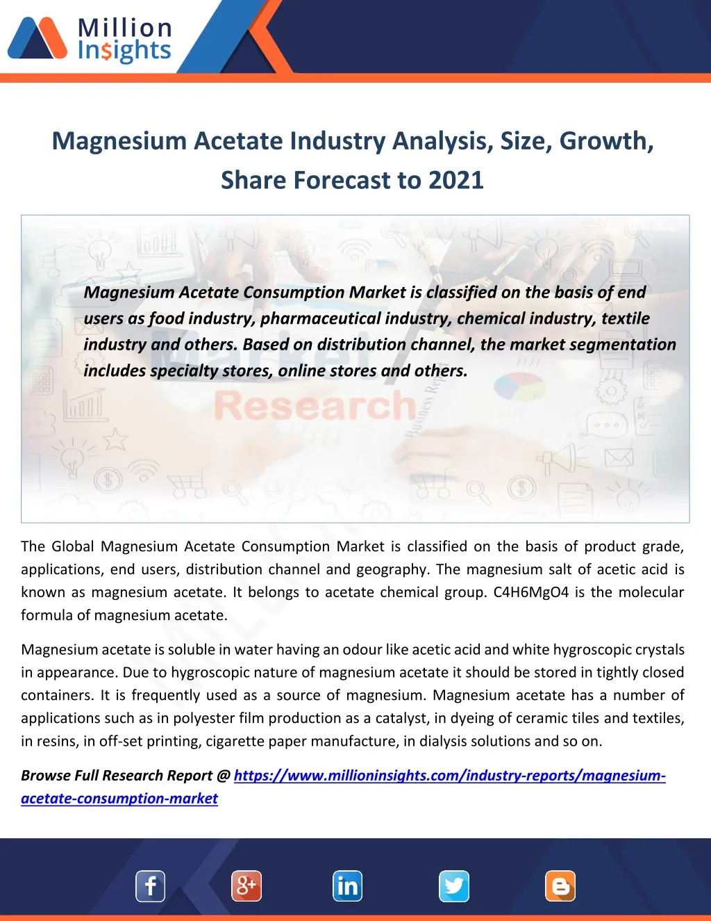 magnesium acetate industry analysis size growth