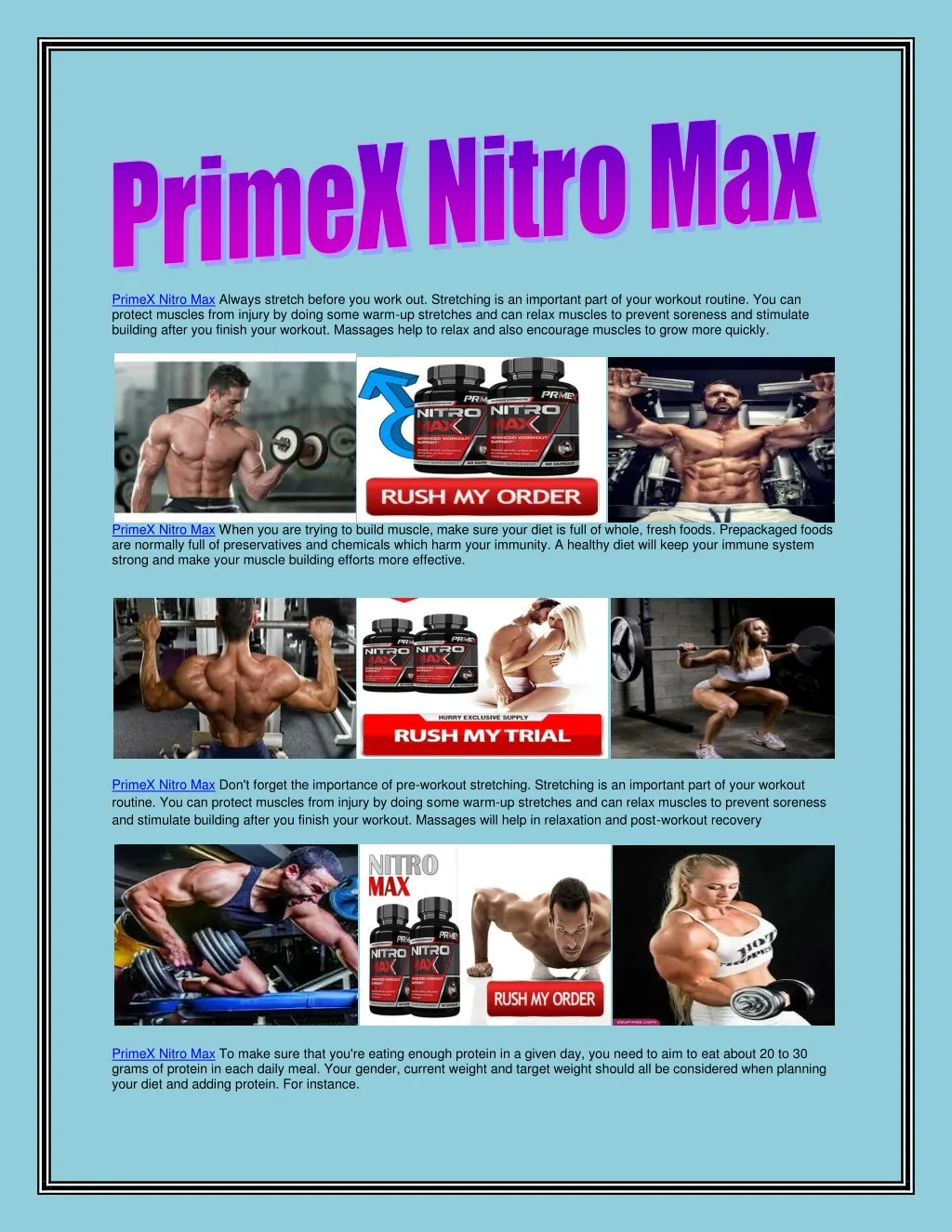 primex nitro max always stretch before you work