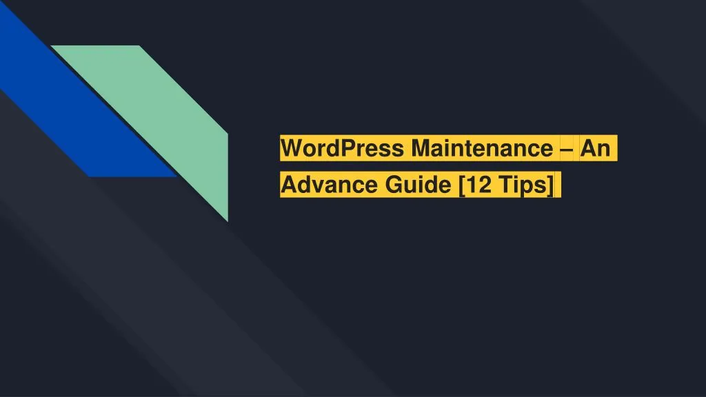 wordpress maintenance an advance guide 12 tips