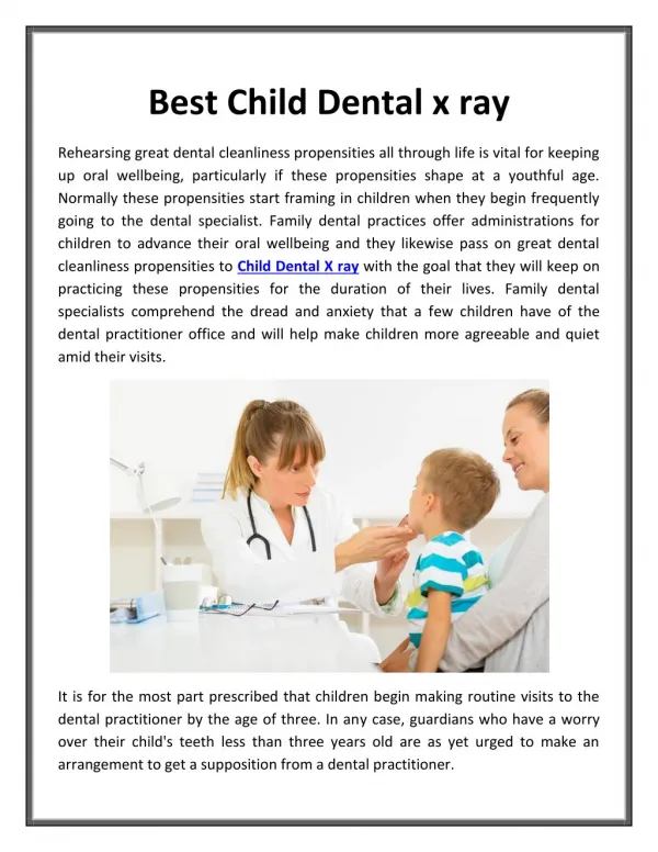 Best Child Dental x ray