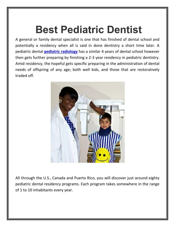 Best Pediatric Dentist