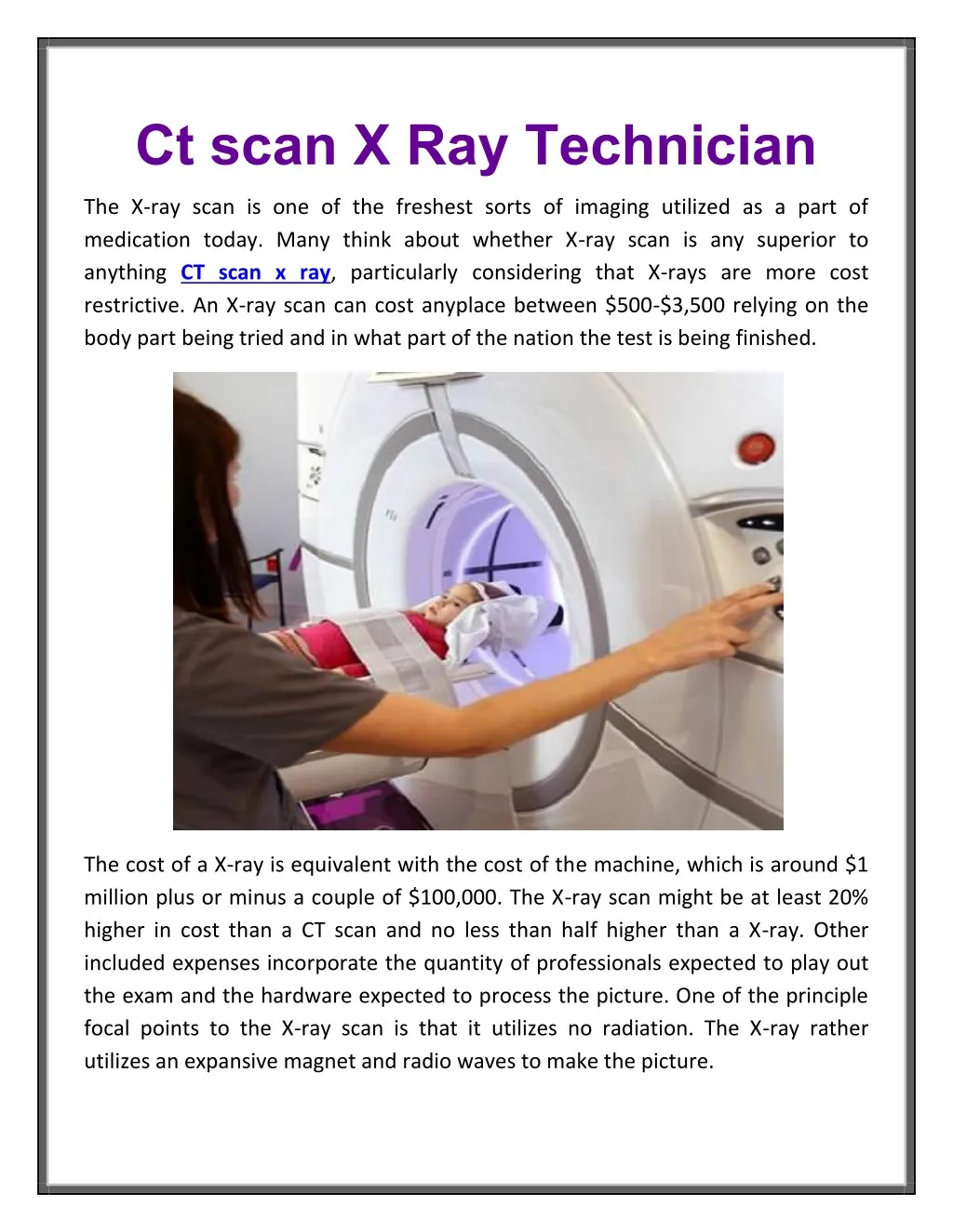 ct scan x ray technician