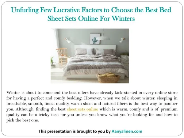 Unfurling Few Lucrative Factors to Choose the Best Bed Sheet Sets Online For Winters
