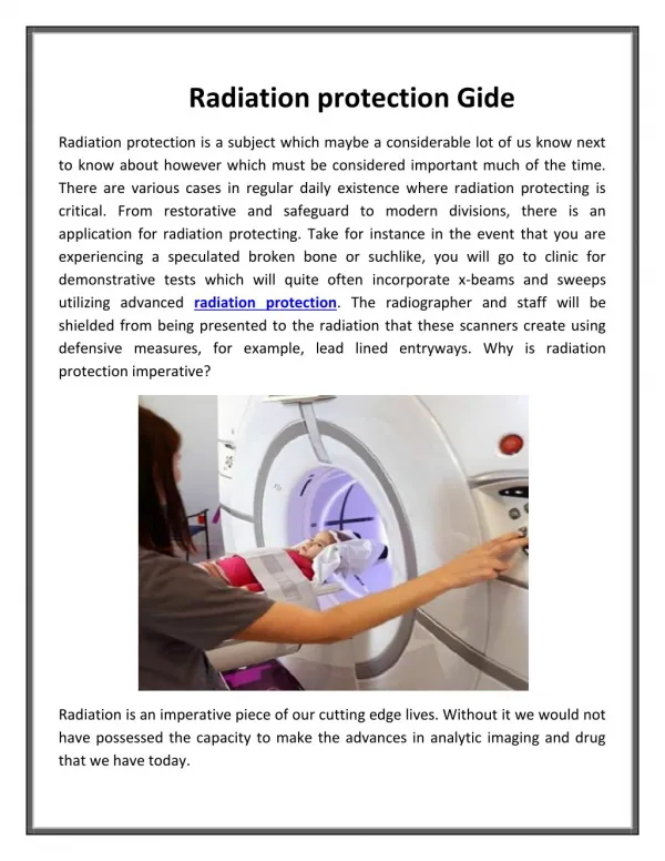 Radiation protection Gide