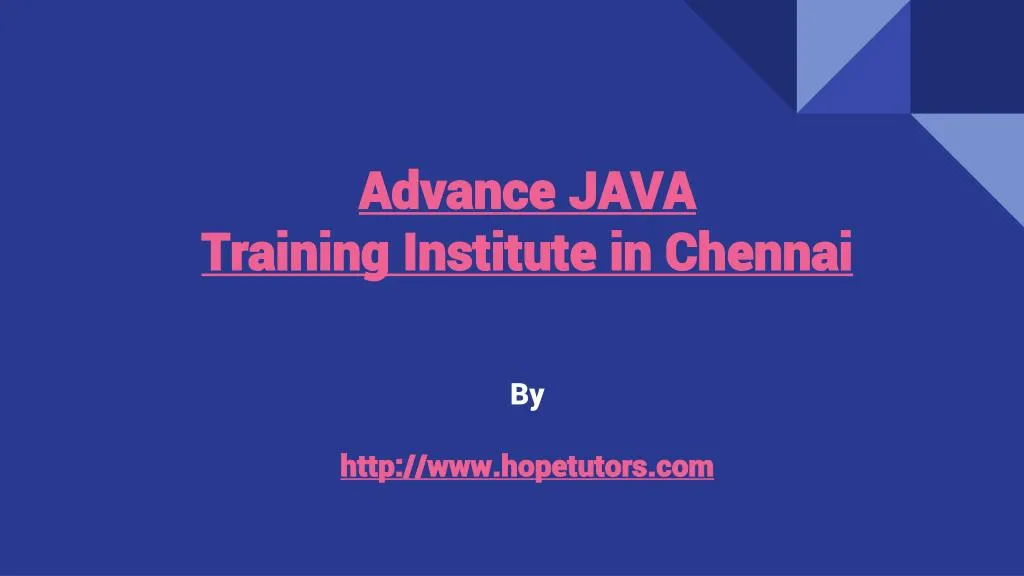 advance java training institute in chennai