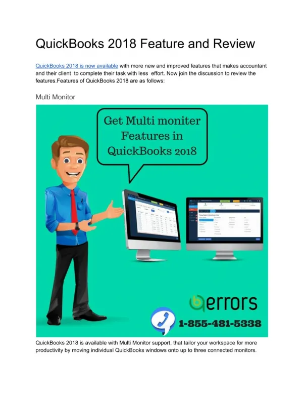 QuickBooks 2018 Features and Overview