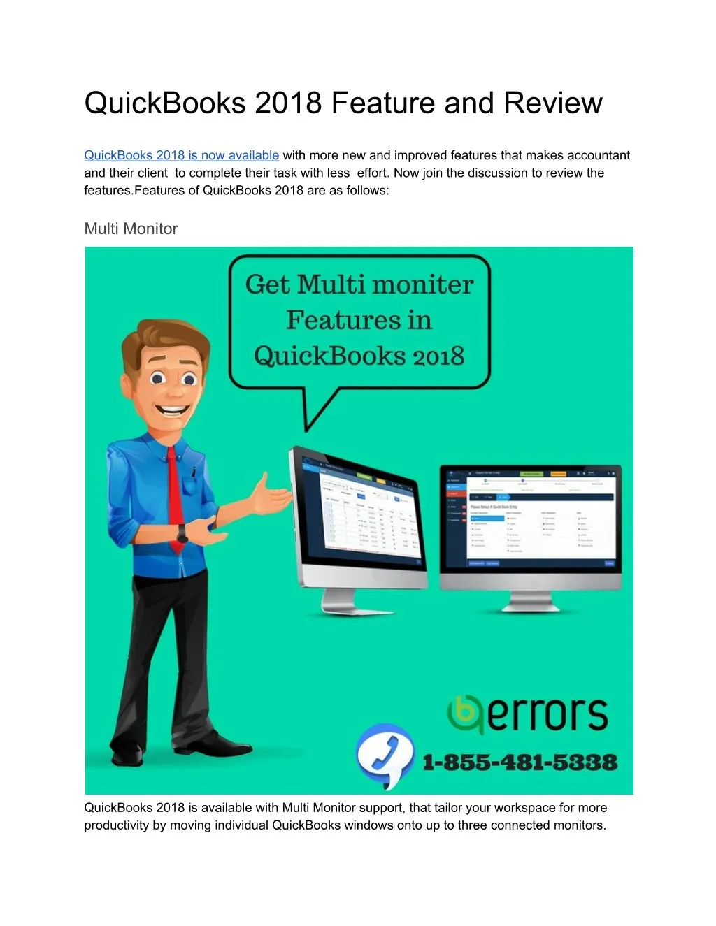 quickbooks 2018 feature and review