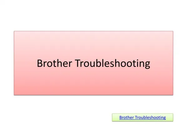 Brother Troubleshooting