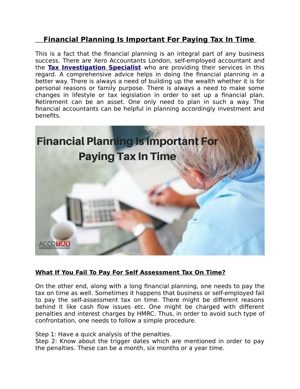 financial planning is important for paying