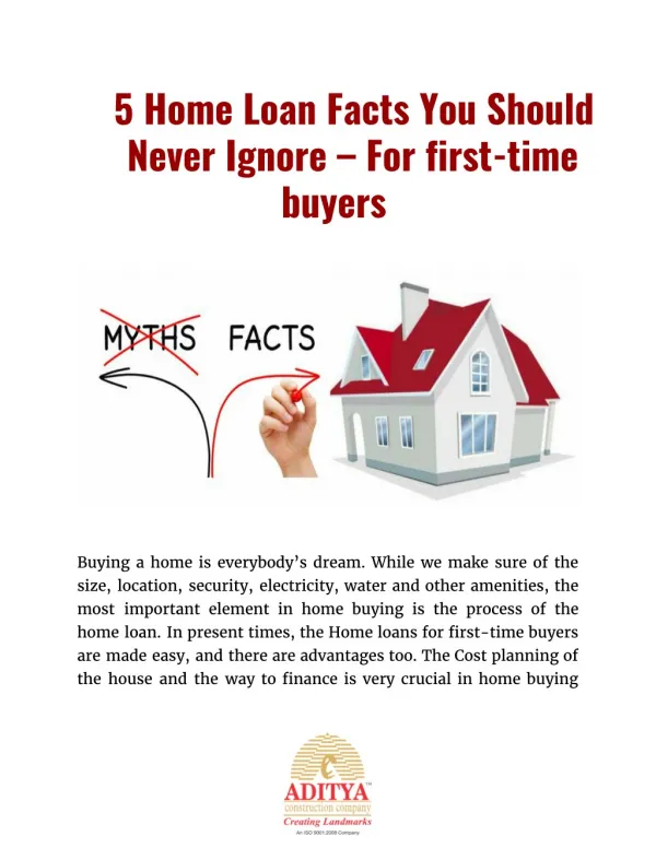 5 Home Loan Facts You Should Never Ignore