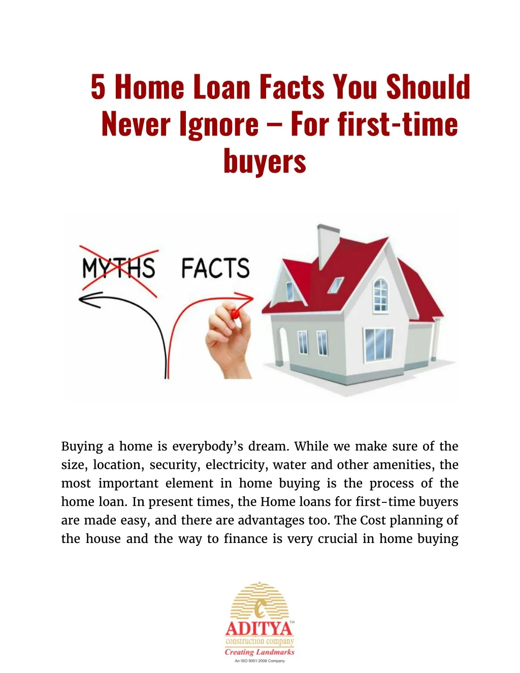 5 home loan facts you should never ignore