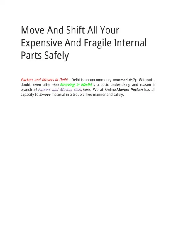 Move And Shift All Your Expensive And Fragile Internal Parts Safely