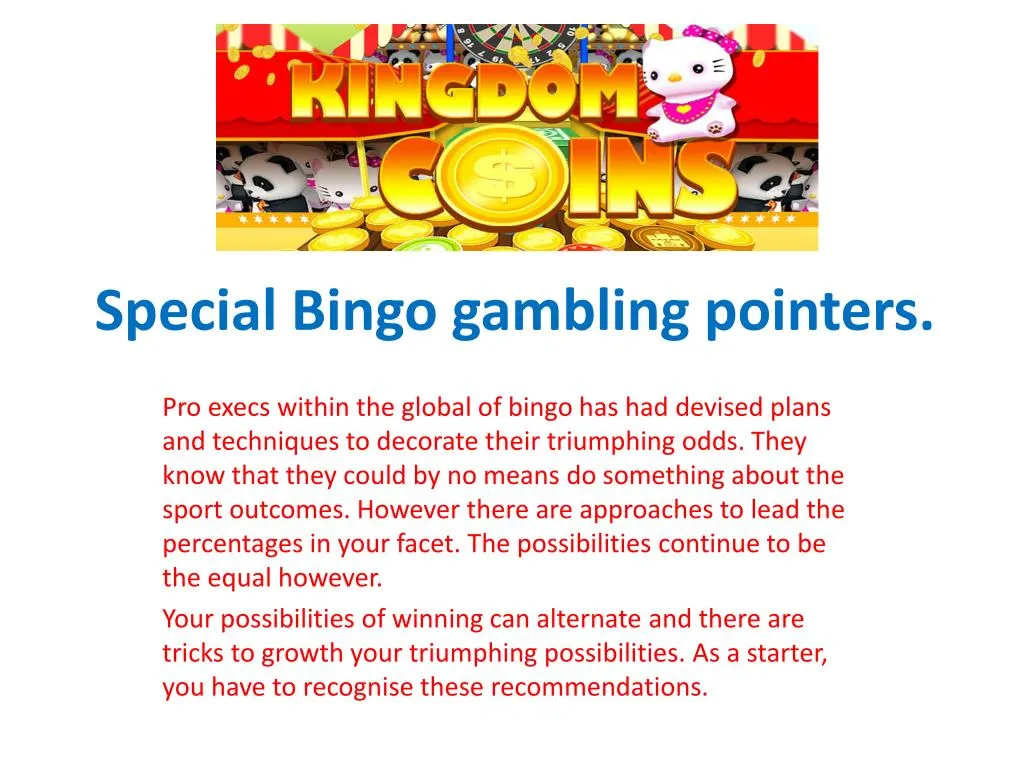 special bingo gambling pointers