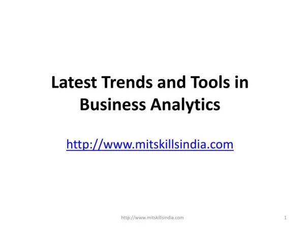 Latest trends and tools in business analytics | Data analytics