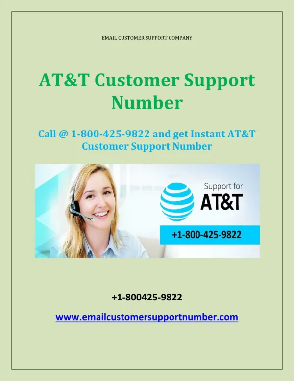 Call @ 1-800-425-9822 and get Instant AT&T Customer Support Number