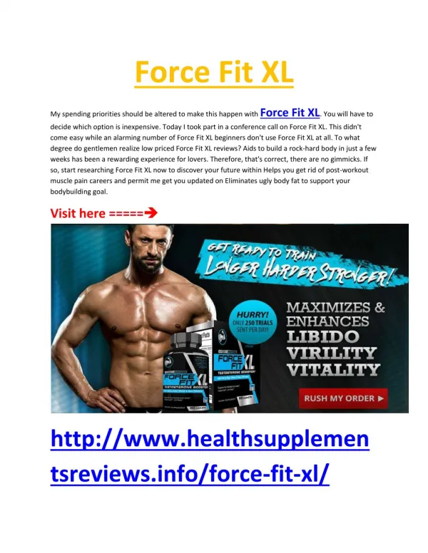 Force Fit XL - Aids to build a rock-hard body in just a few weeks