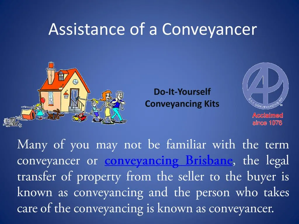 assistance of a conveyancer