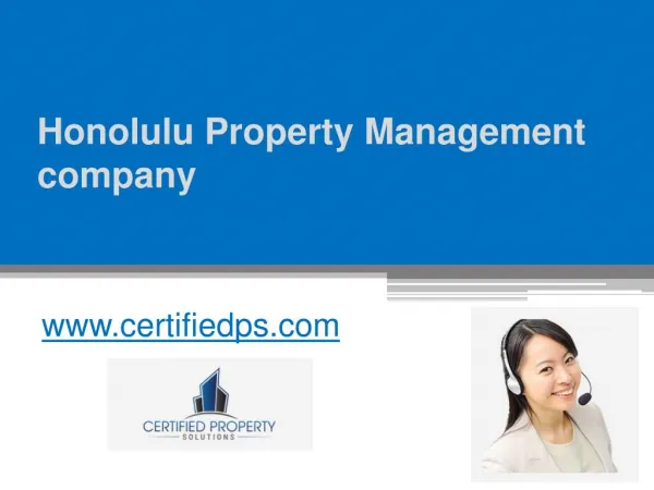 Honolulu Property Management company - www.certifiedps.com