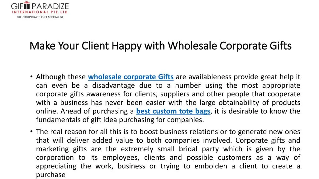 make your client happy with wholesale corporate gifts