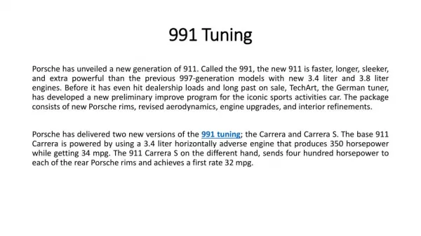 991 tuning