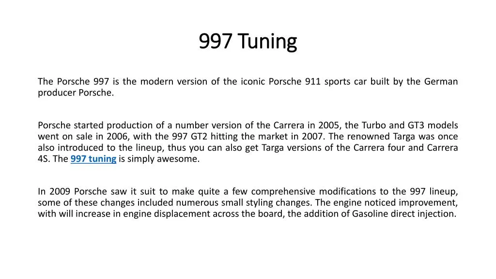 997 tuning