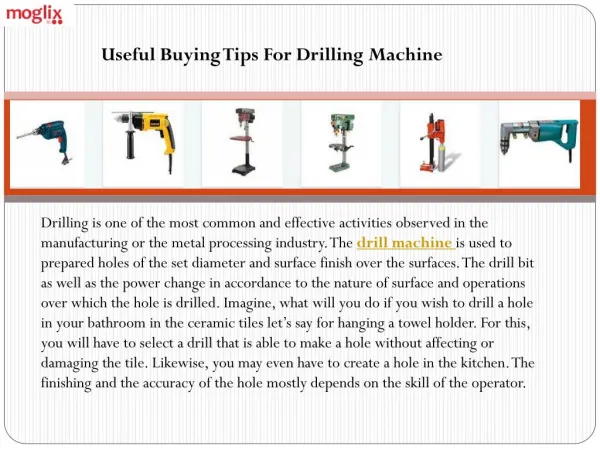 Useful Buying Tips For Drilling Machine