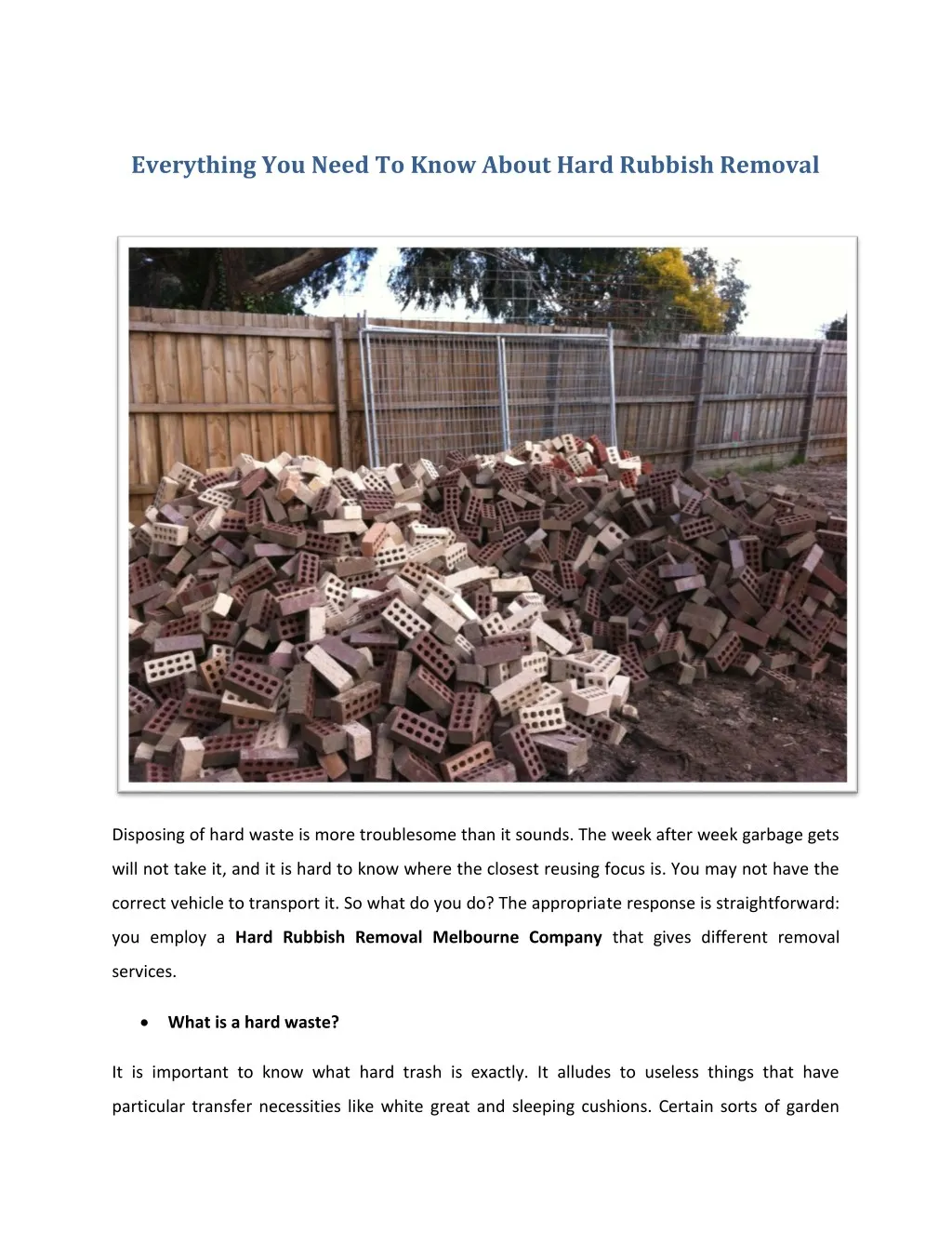 everything you need to know about hard rubbish