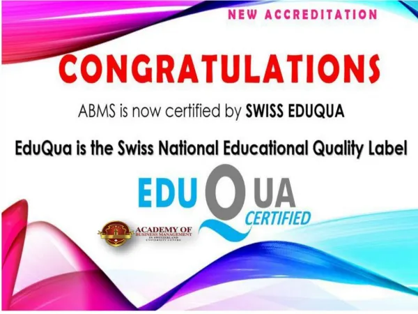 Swiss national educational quality at ABMS SWITZERLAND UNIVERSITY