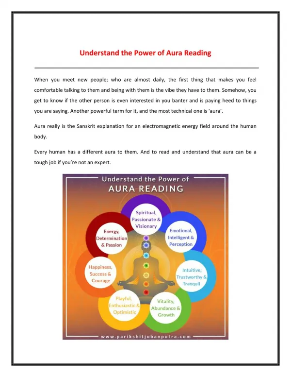 Aura reading – Spiritual Therapy to Understand Your Own Vibe or Energy