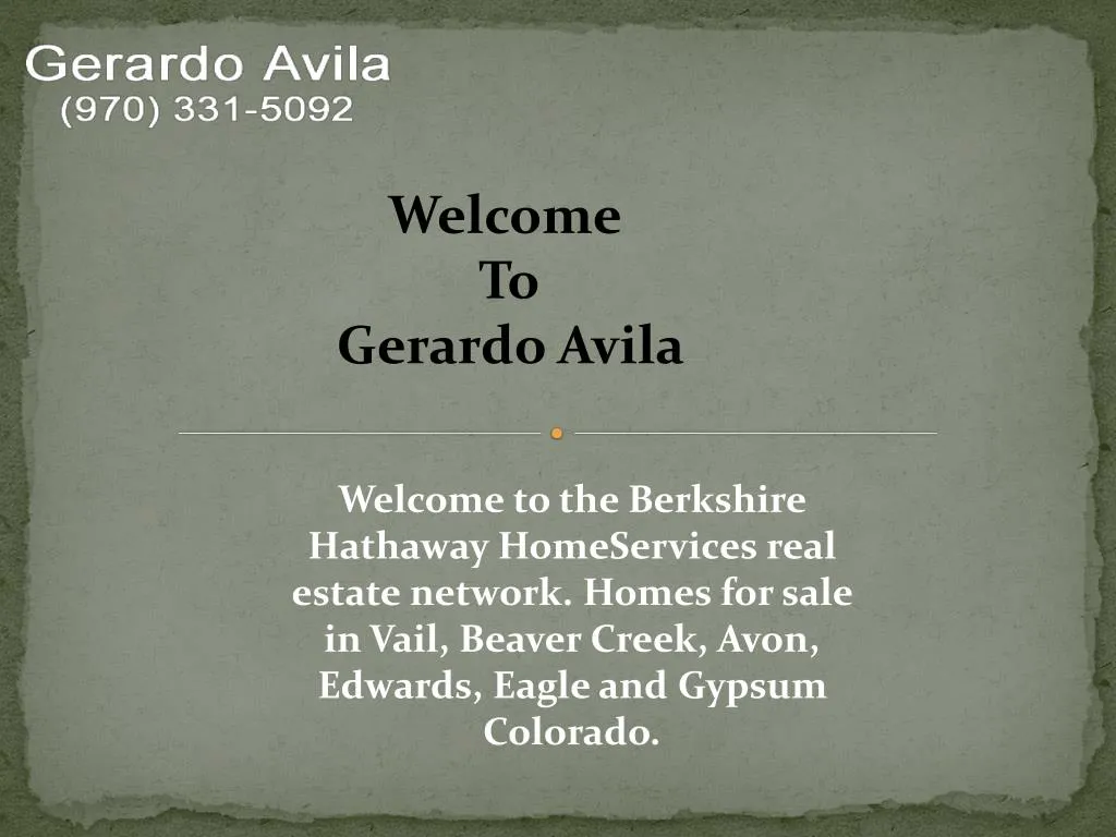 welcome to gerardo avila