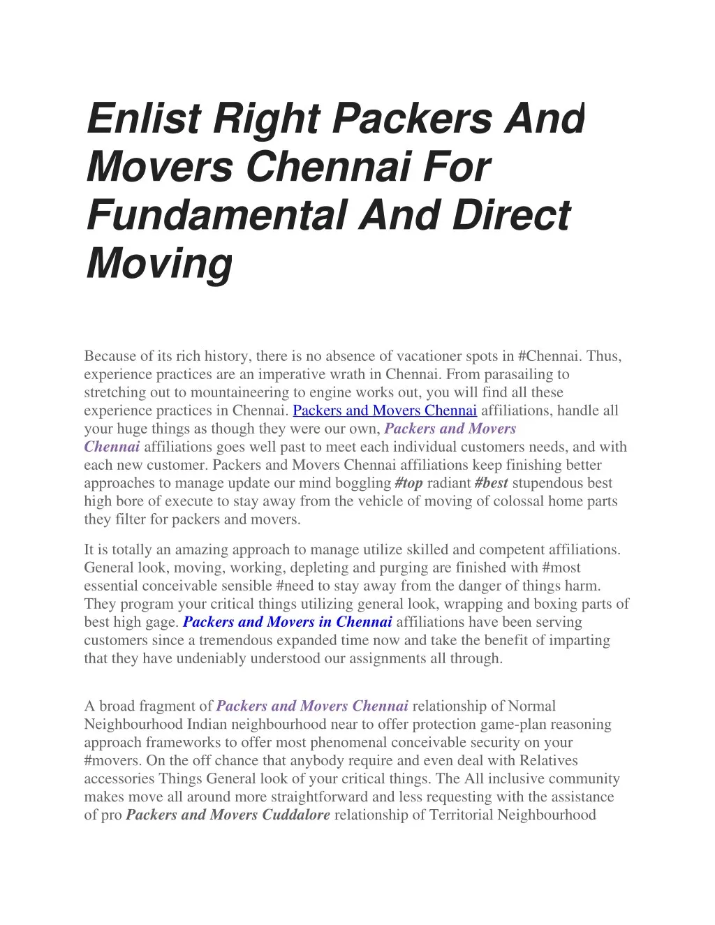 enlist right packers and movers chennai