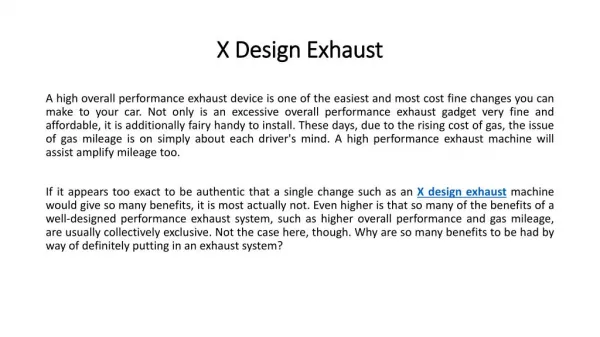 X design exhaust