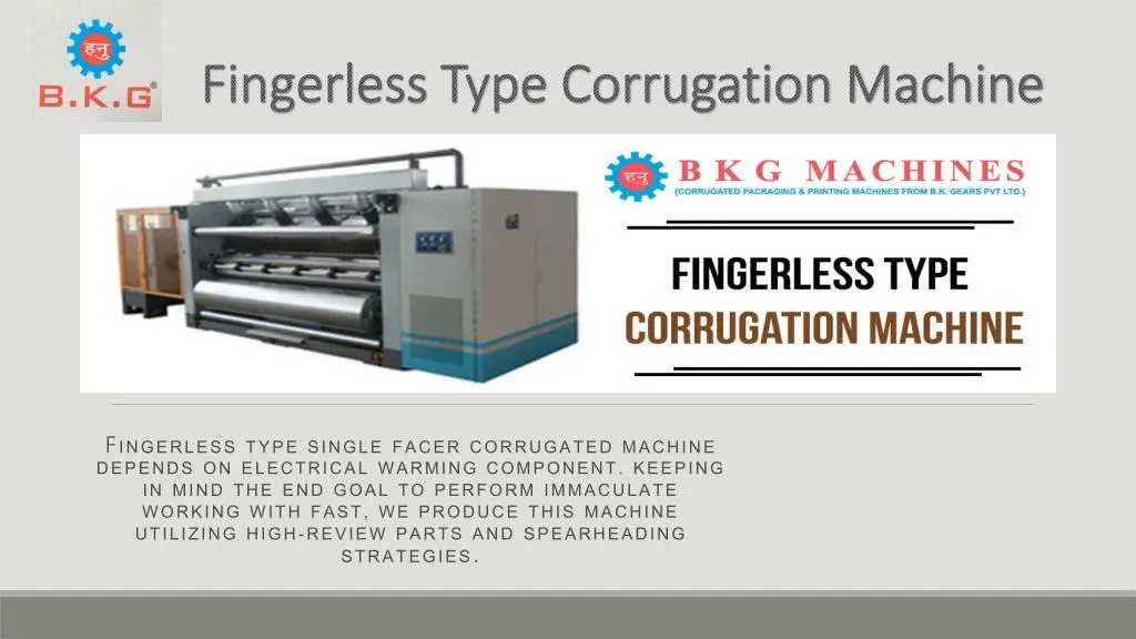 fingerless type corrugation machine