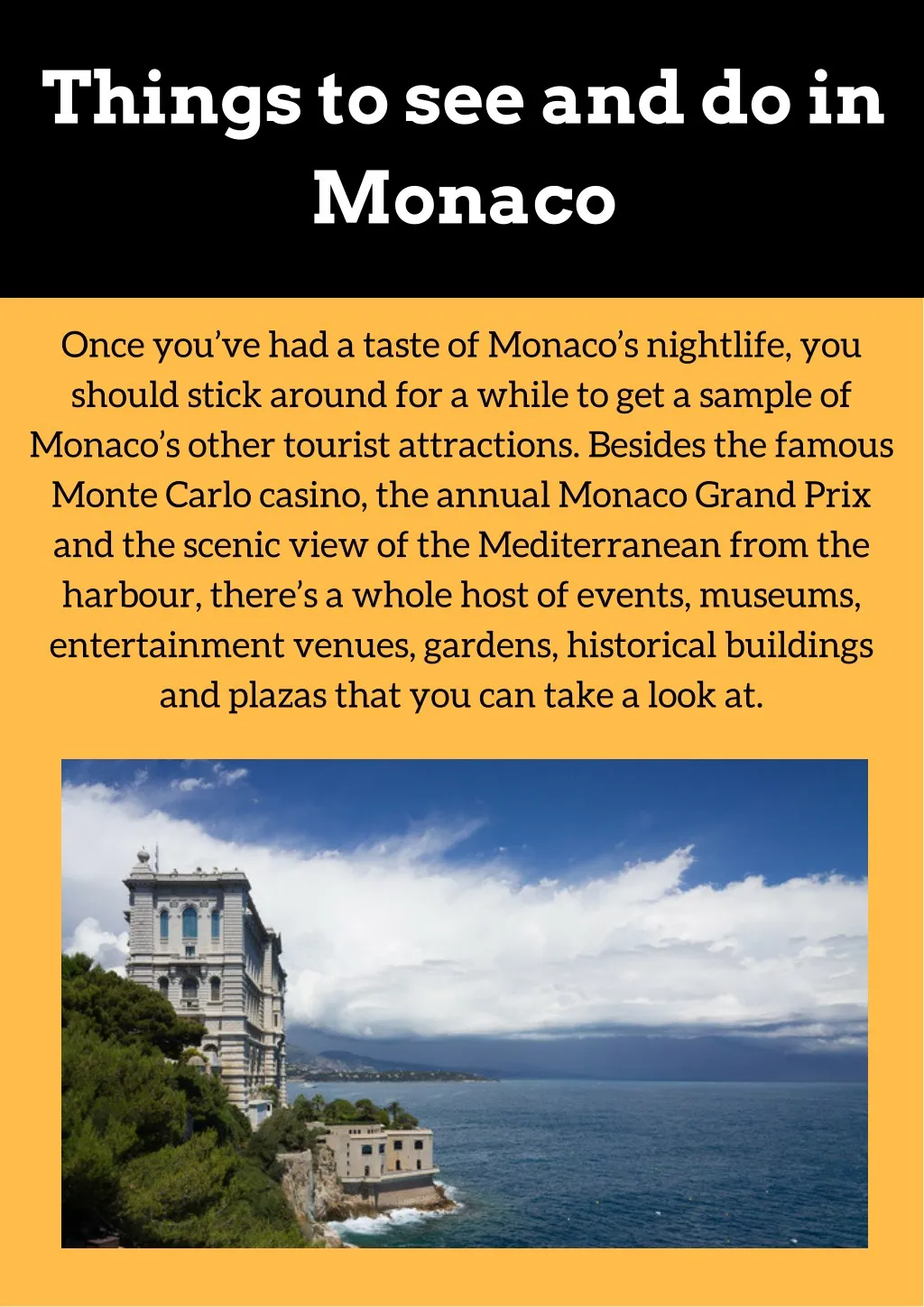 things to see and do in monaco