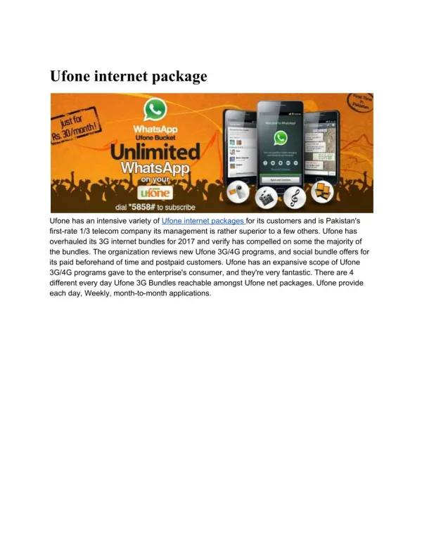 ufone internet packages